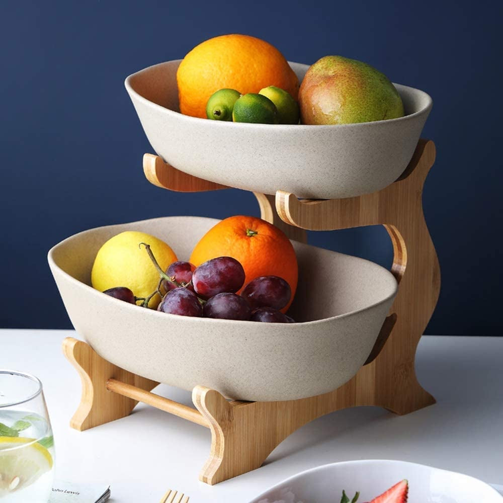 2 - Tier Fruit Stand - Beige