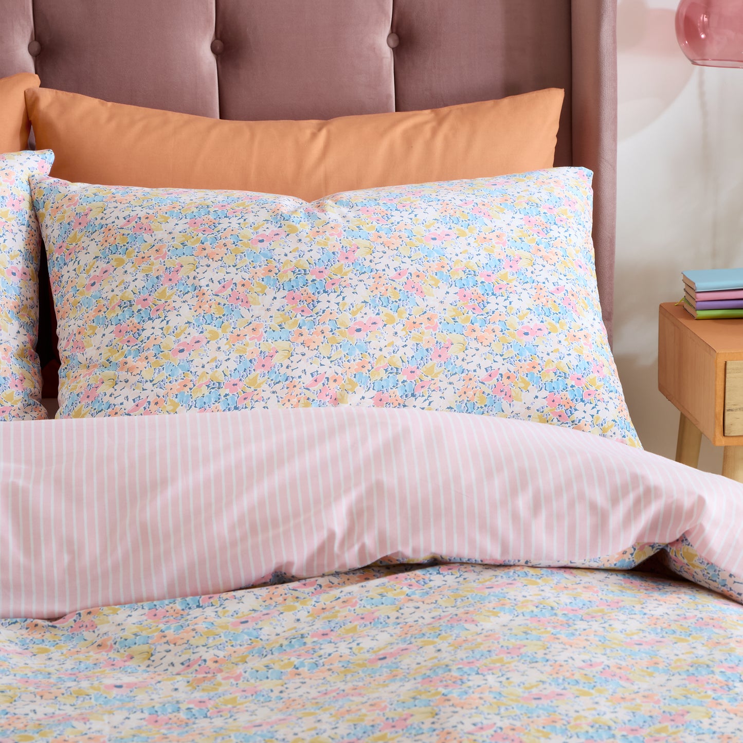Catherine Lansfield Darcy Floral Duvet Set - Pink