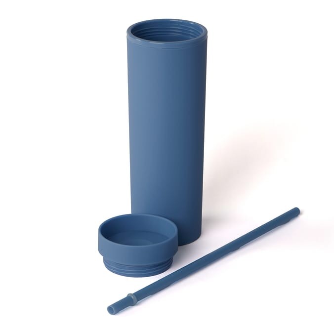 Hydrate Double Wall Bottle With Straw 480ml - Blue