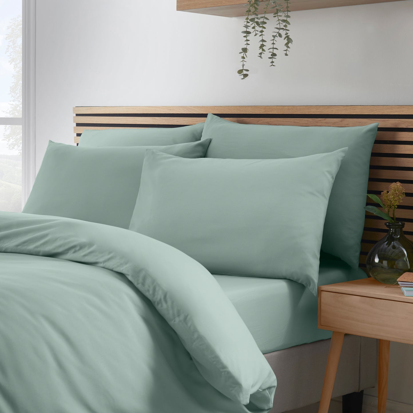 Catherine Lansfield So Soft Non Iron Duvet Set - Green