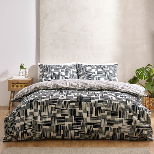 Catherine Lansfield Blocks Reversible Duvet Set