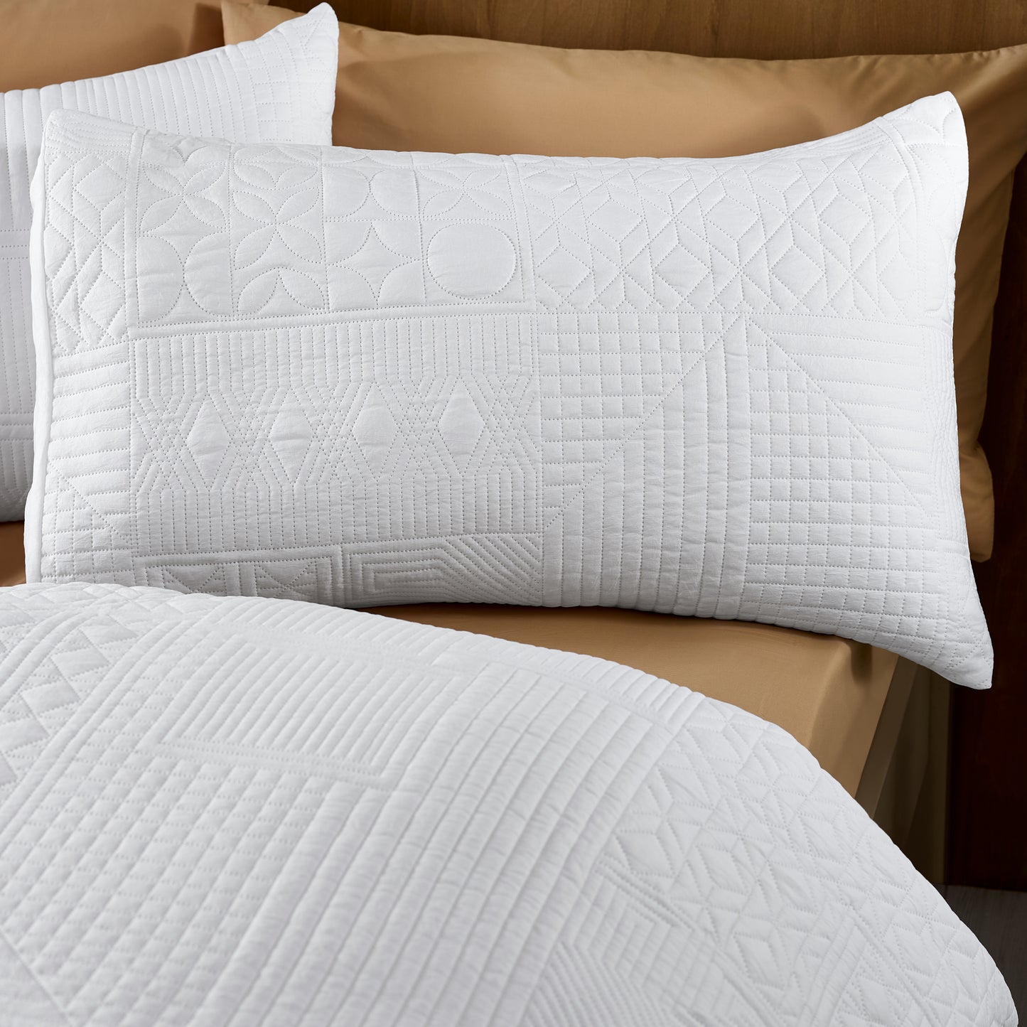 Catherine Lansfield Folkstone Geo Duvet Set - White