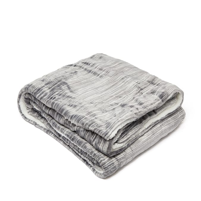 Large Flannel Sheepa Fleece Throw - Grey