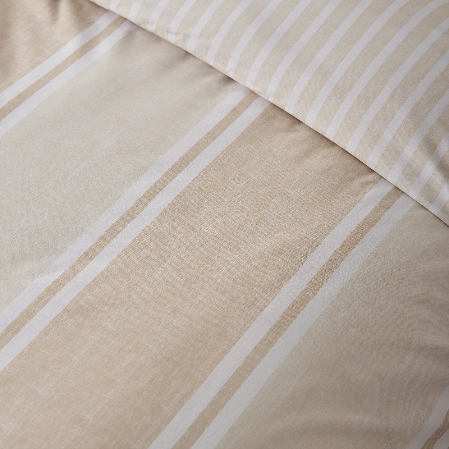 Catherine Lansfield Banded Stripe Duvet Set - Natural