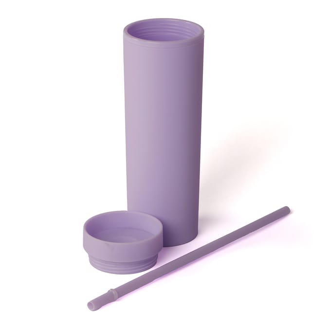 Hydrate Double Wall Bottle With Straw 480ml - Purple