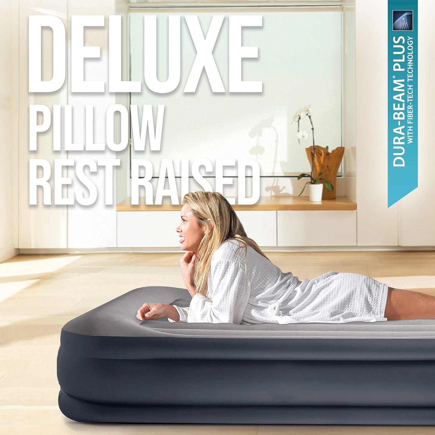 Intex Inflatable Mattress, Dura-Beam Plus Deluxe Pillow