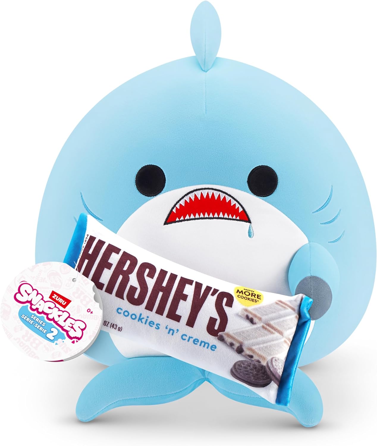 Snackles Series 2 Shark & Hershey (Cookies n Cream) 8 Inch Plush by ZURU