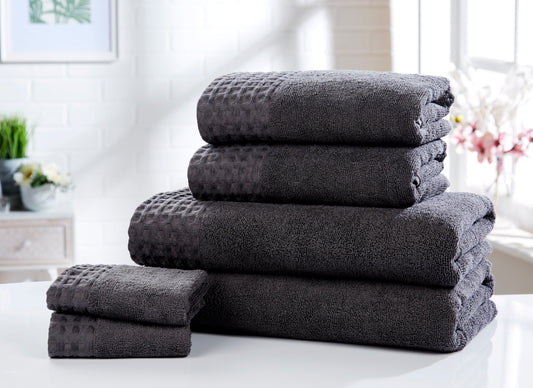 Belle Maison - Egyptian Combed Cotton - 6 Piece Towel Bale - Charcoal