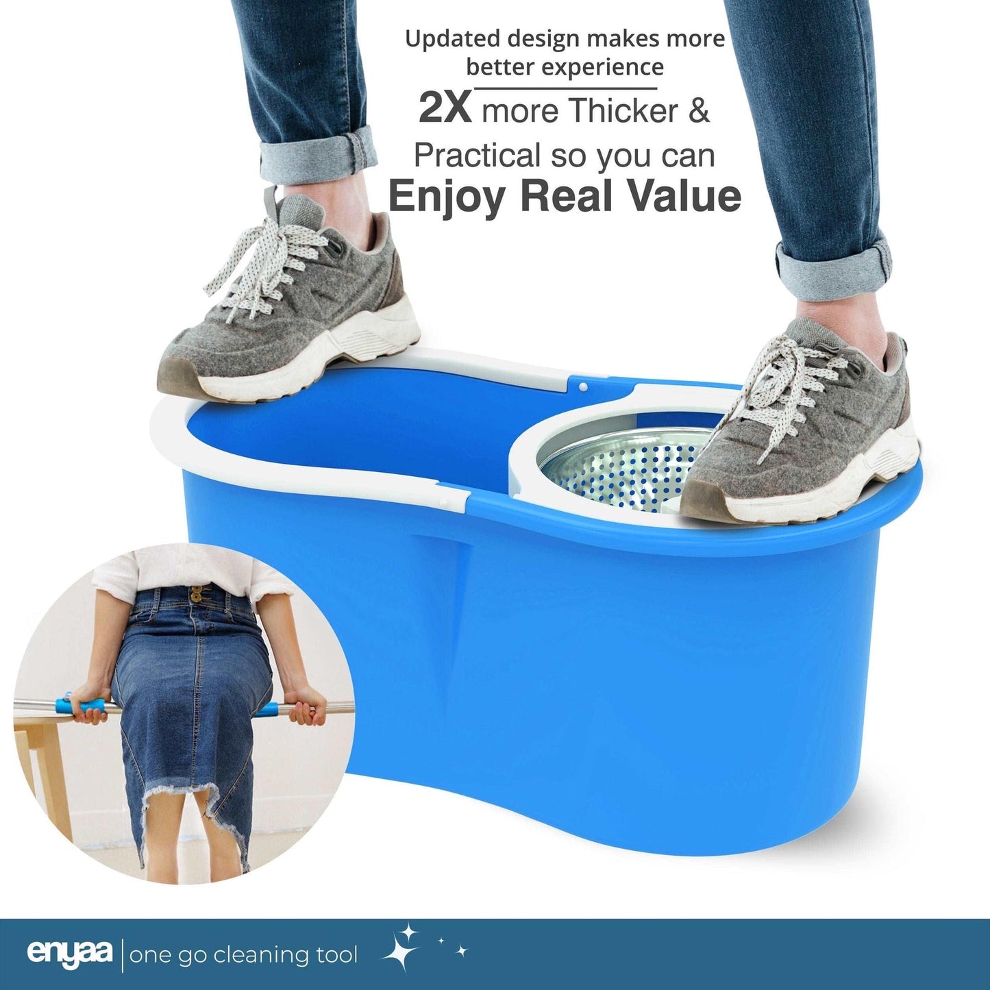 Enyaa Magic Spin Mop & Bucket - Blue