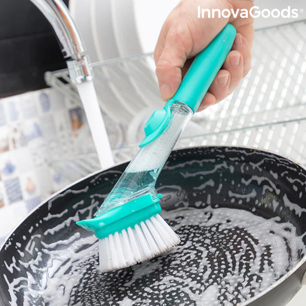 Brush with Handle and Soap Dispenser