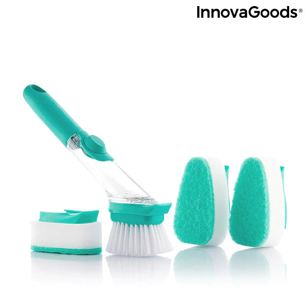 Brush with Handle and Soap Dispenser