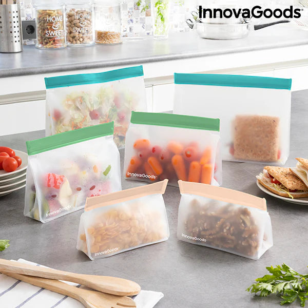 Set of Reusable Hermetically-sealed Bags - 6 Pieces