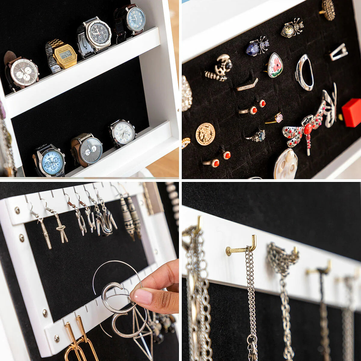 Standing Jewellery Mirror with LED Lights