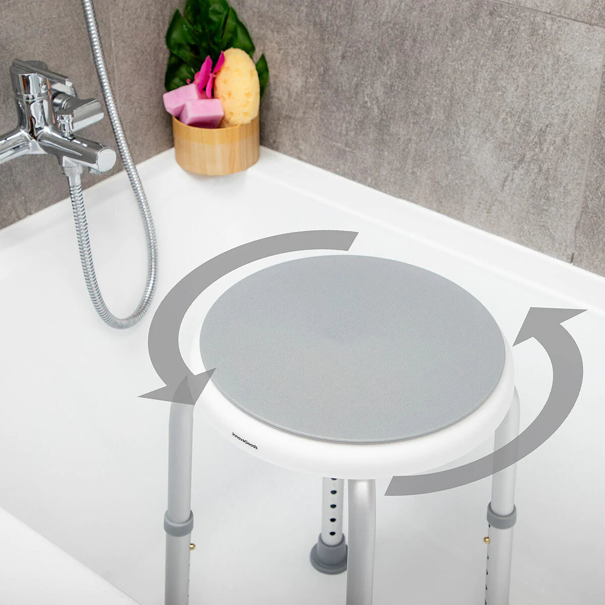 Rotating & Adjustable Bathroom Stool