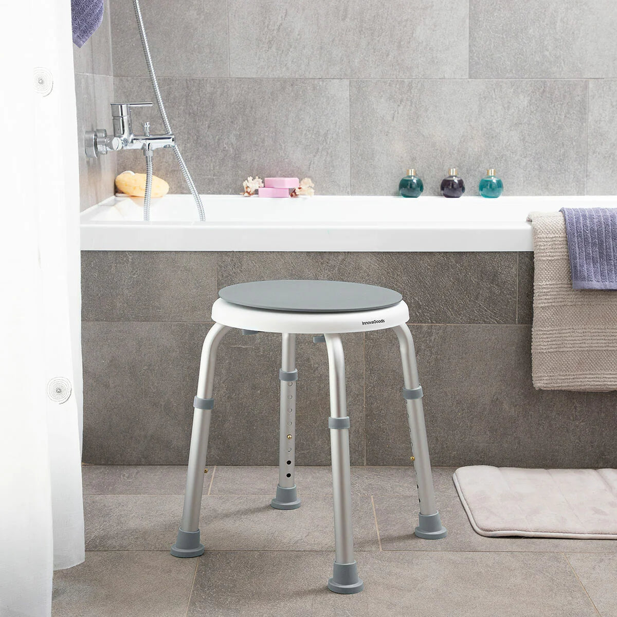 Rotating & Adjustable Bathroom Stool
