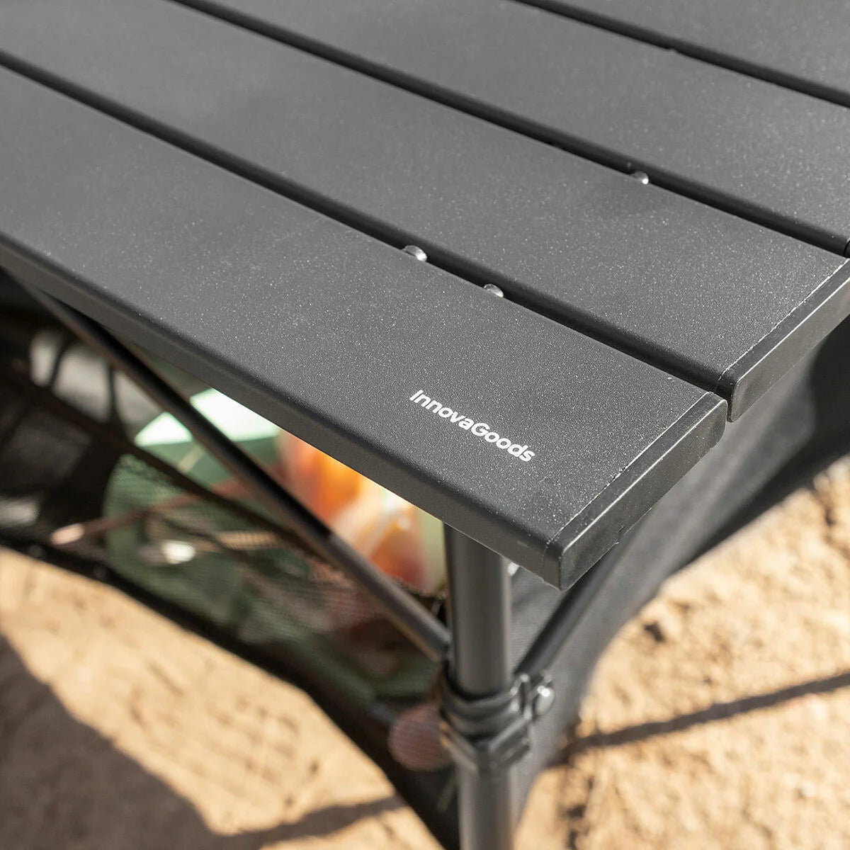 Folding Camping Table with Basket and Cover