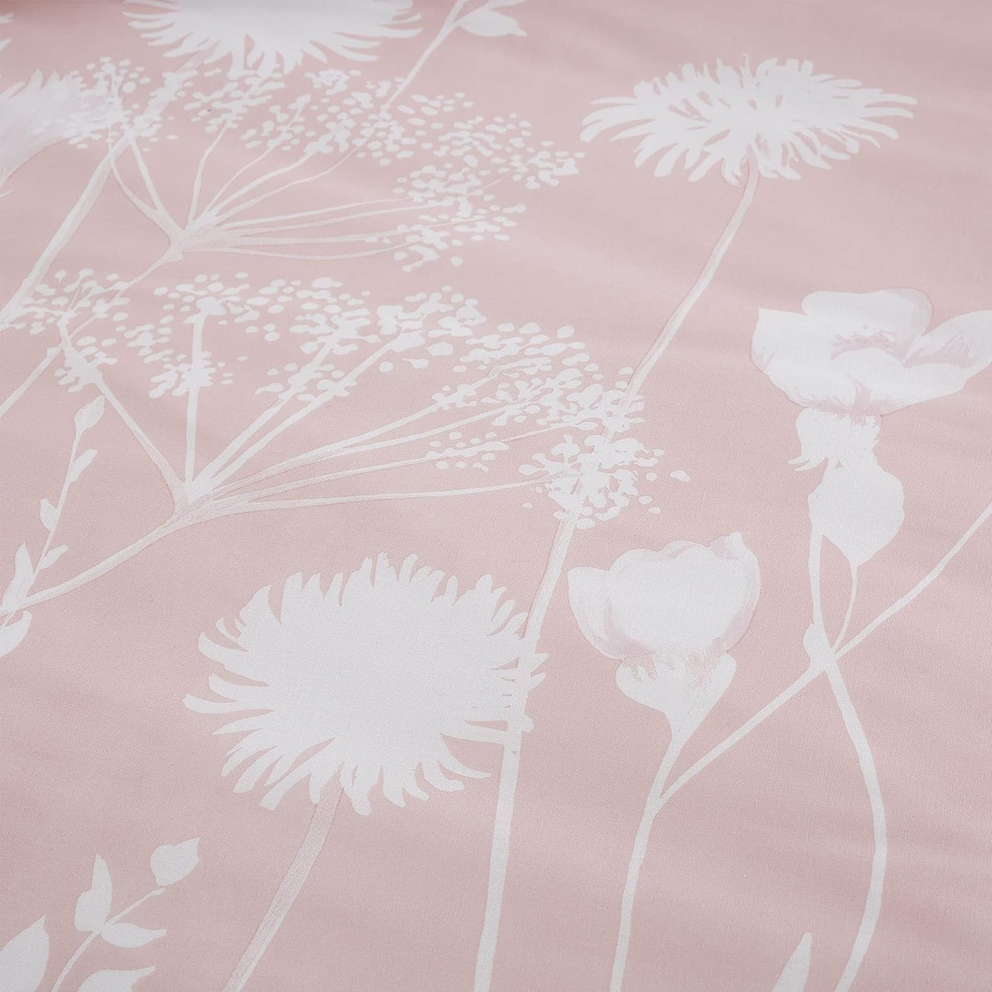 Catherine Lansfield Meadowsweet Floral Reversible Pink/White Duvet Set