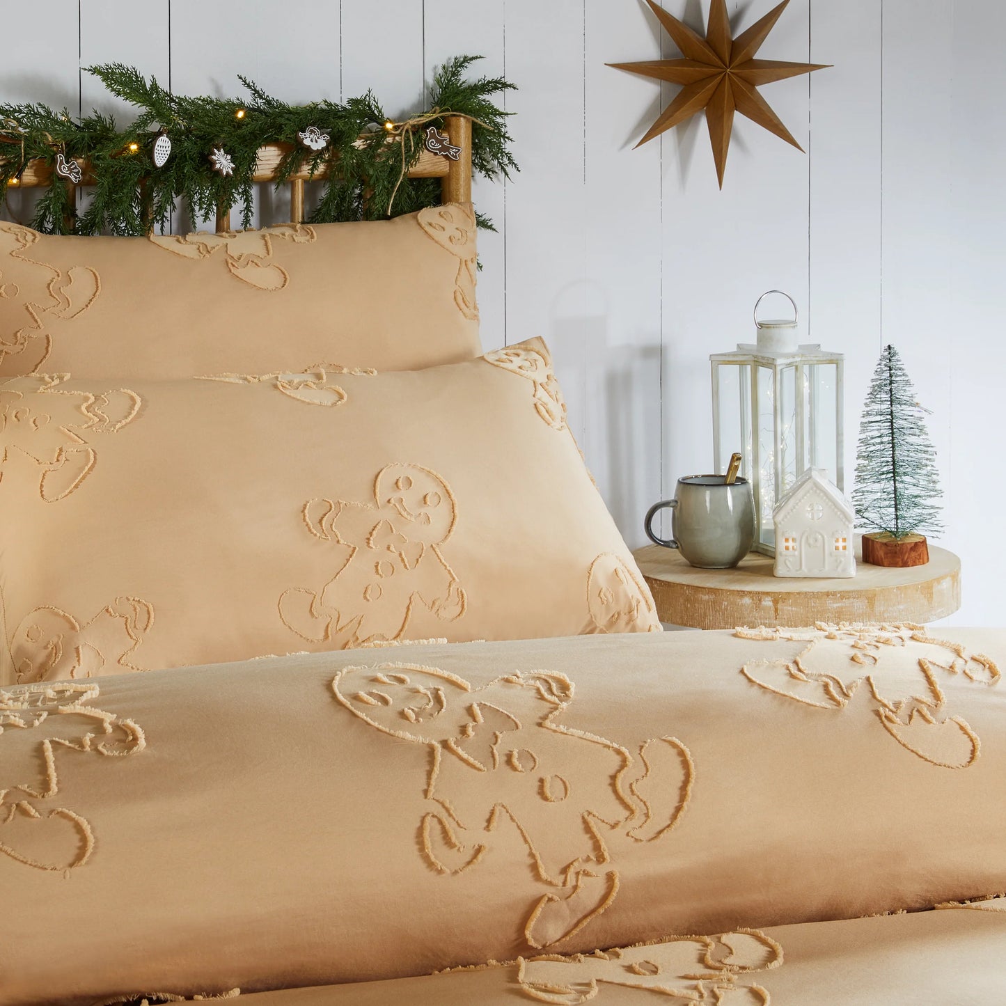Duvet Day Gingerbread Beige Tufted Soft Touch Duvet Set