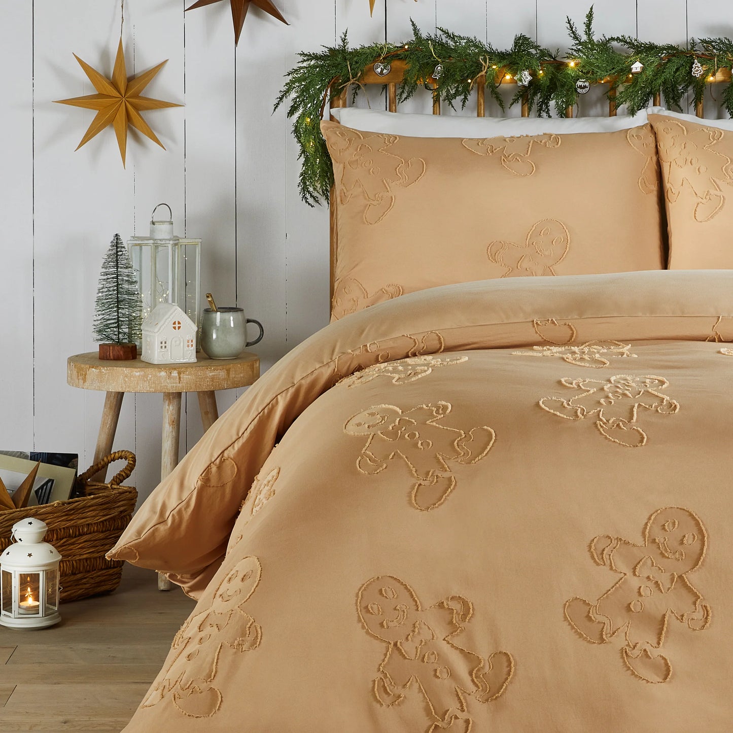 Duvet Day Gingerbread Beige Tufted Soft Touch Duvet Set