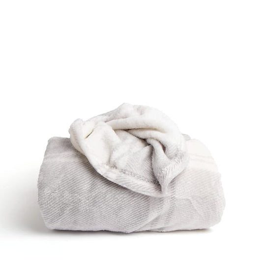 Ultra Super Soft Throw - Grey/White Check