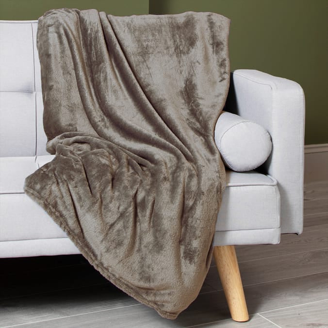 Extra Large Super Soft Throw - Stone/Beige