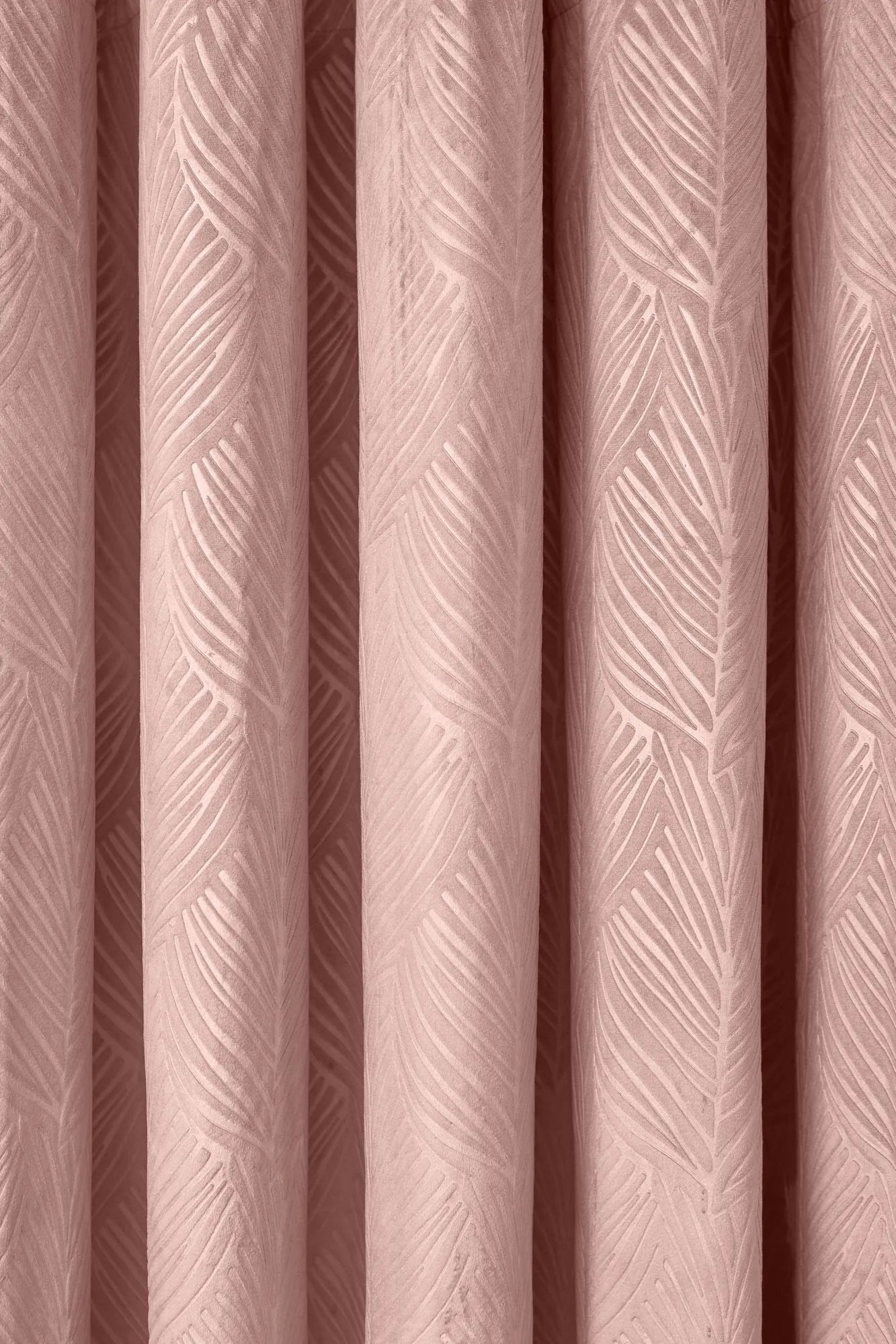 Embossed Velvet Woven Blackout Eyelet Curtains - Pink - 168x228cm (66x90 Drop)