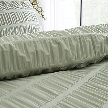 Catherine Lansfield Seersucker Sage Duvet Set