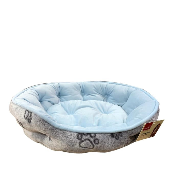 Paw Print Pet Bed - Blue