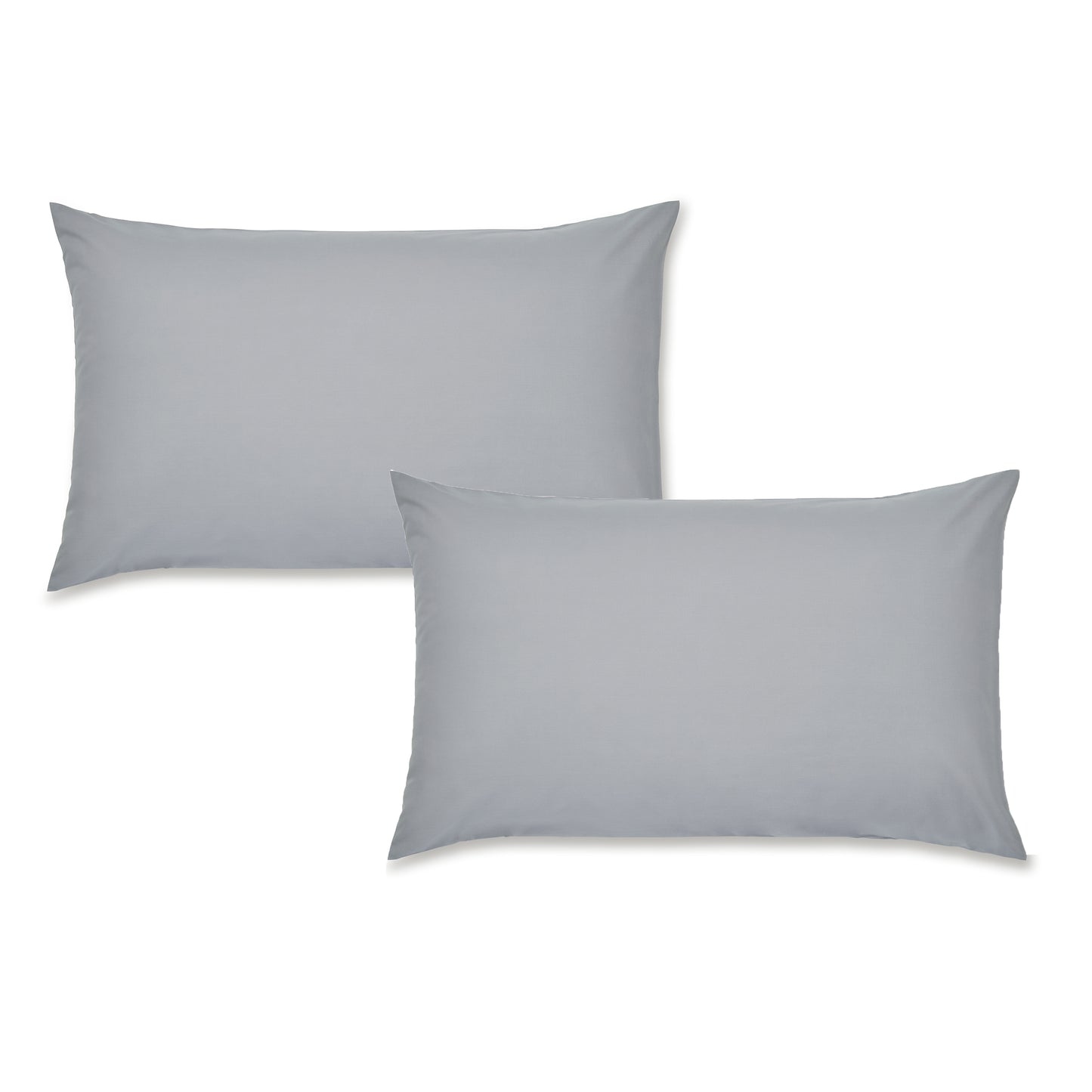 Catherine Lansfield Easy Iron Percale Pillow Case Pair - Light Grey