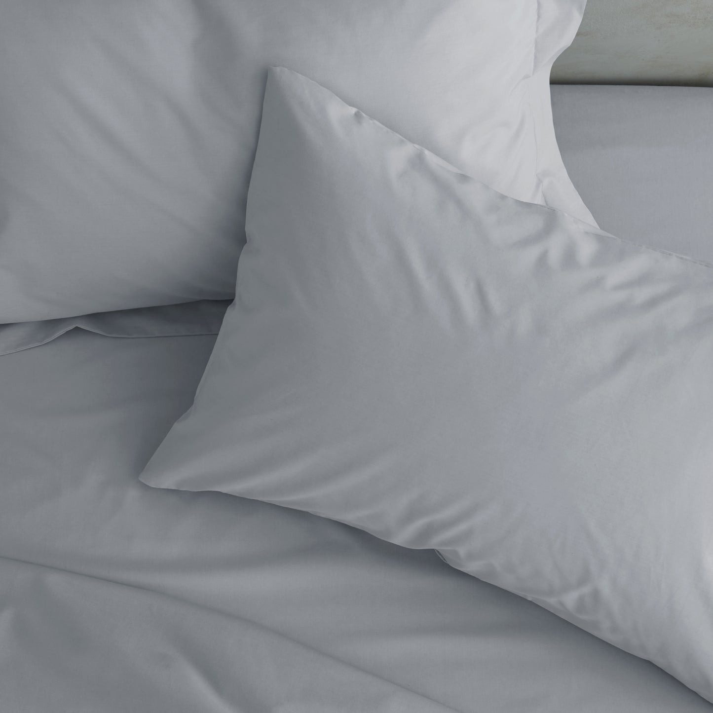 Catherine Lansfield Easy Iron Percale Pillow Case Pair - Light Grey