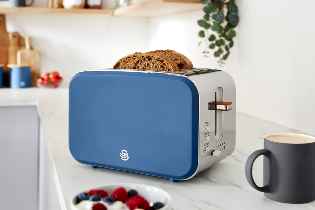 Swan 2 Slice Nordic Style Toaster - Blue