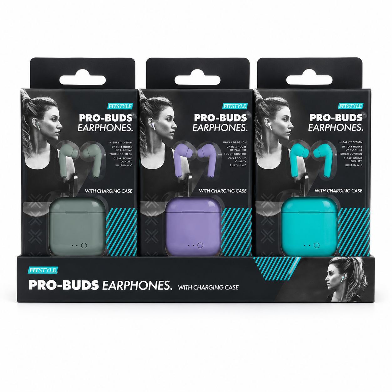Fitstyle Pro-Buds Wireless Earphones with Charging Case