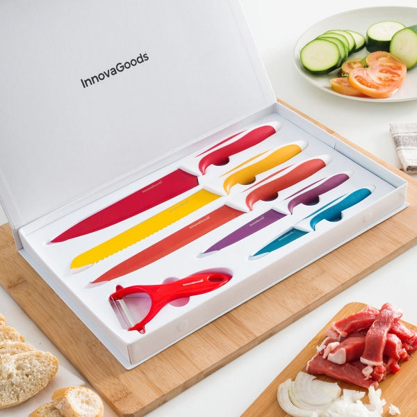 Set of 5 Ceramic Coated Knives & Peeler