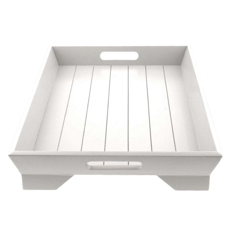 Wooden Bed Tray - White