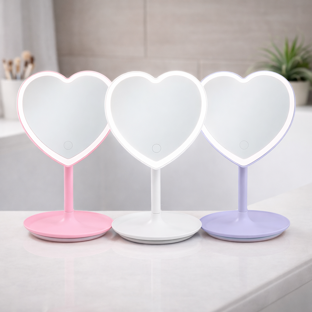 Light Up Heart Mirror