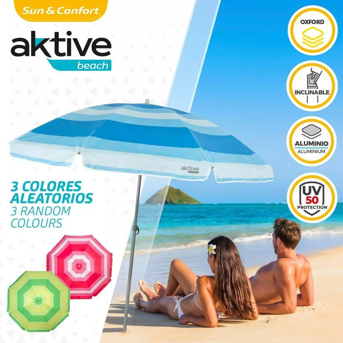 Aktive Beach Umbrella - UV Protection - 200cm
