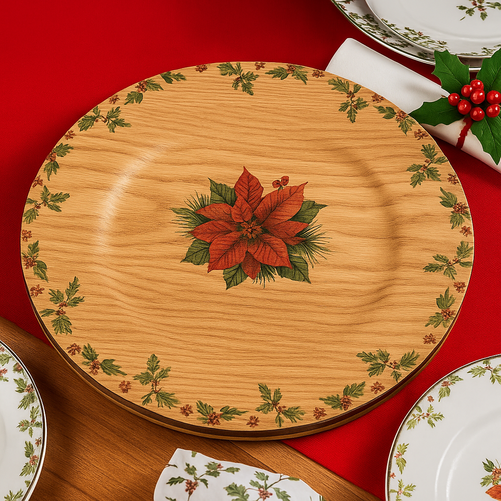 Christmas Holly Charger Plate