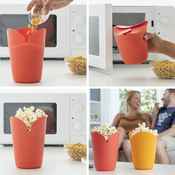 Pair of Collapsible Silicone Popcorn Poppers
