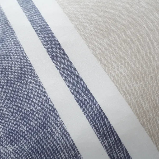 Catherine Lansfield Textured Banded Stripe Reversible Blue Duvet Set