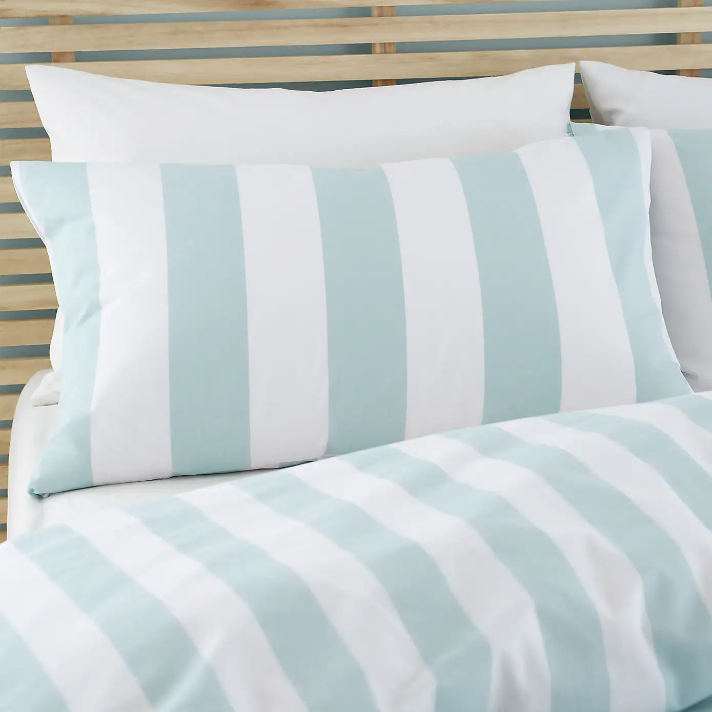 Catherine Lansfield Cove Stripe Duvet Set - Duck Egg