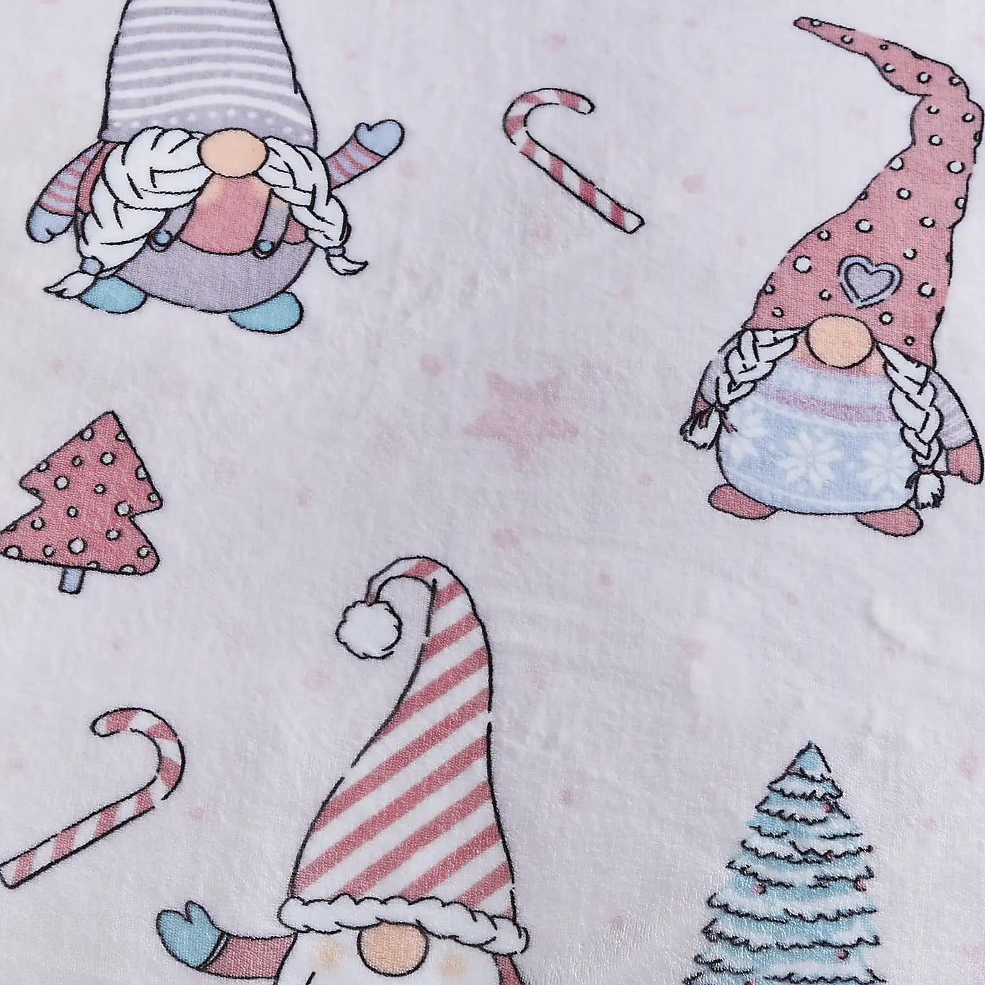 Catherine Lansfield Festive Gnomes Fleece Duvet Set - Pink