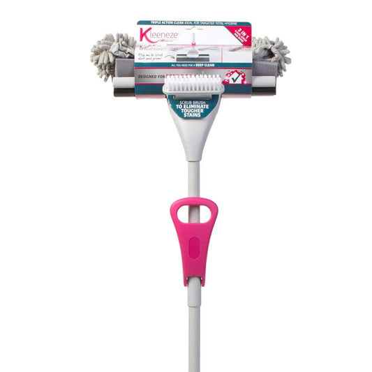 Deep Clean 3 In 1 Sponge And Scrub Mop Set, Easy Wring Function - Kleeneze