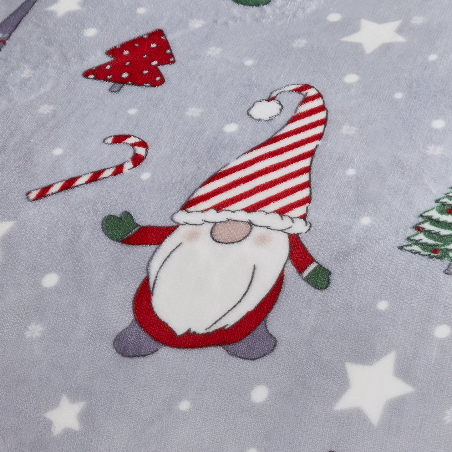 Catherine Lansfield Festive Gnomes Fleece Duvet Set - Grey