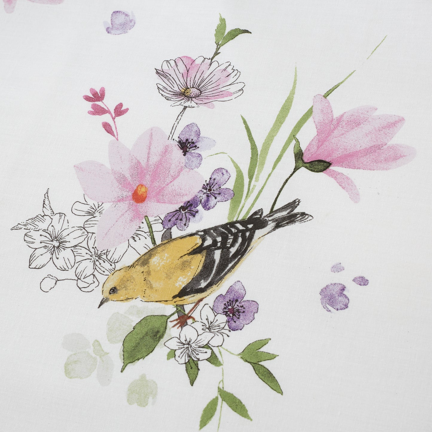 Catherine Lansfield Songbird Pink Reversible Duvet Set