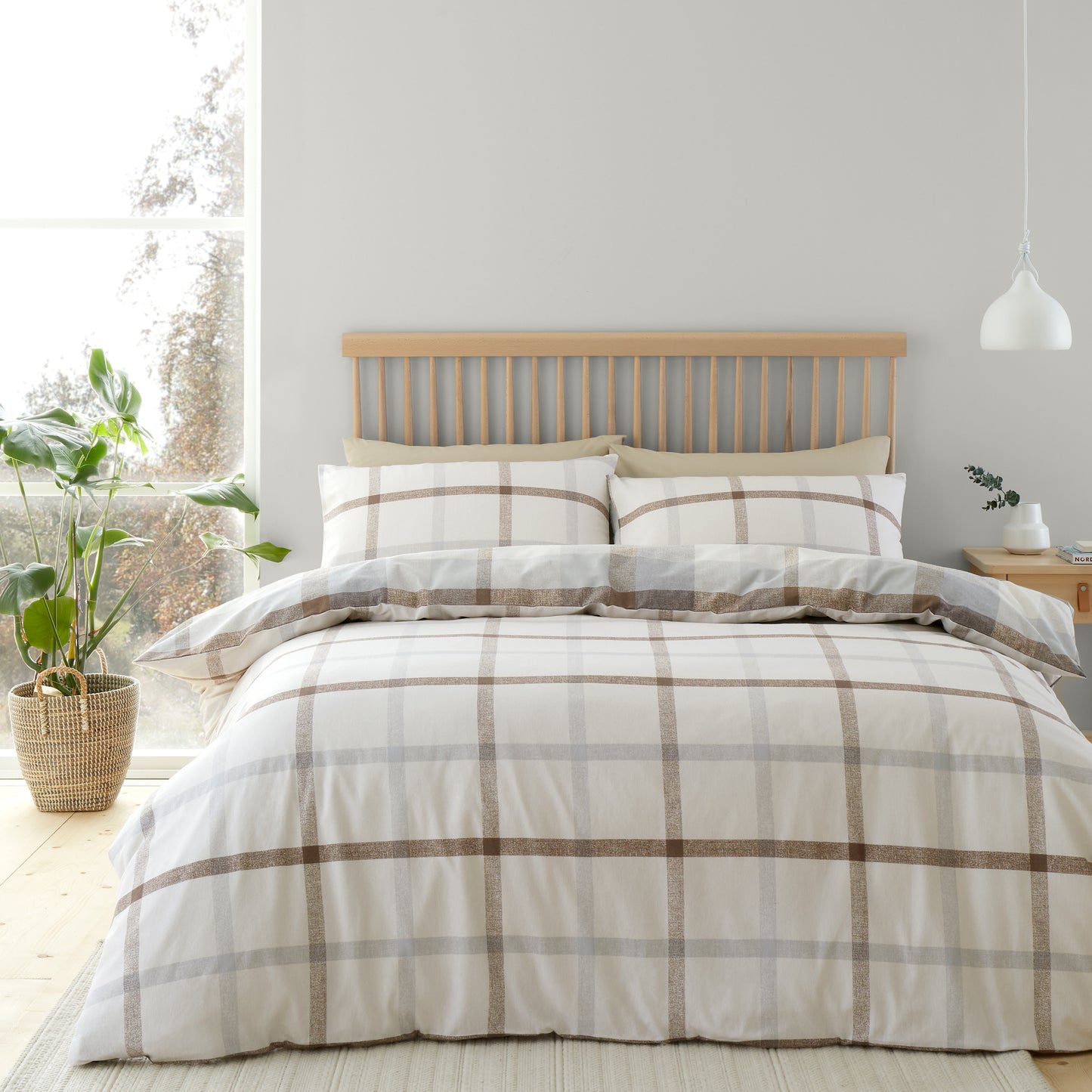 Catherine Lansfield Check Brushed Cotton Duvet Set