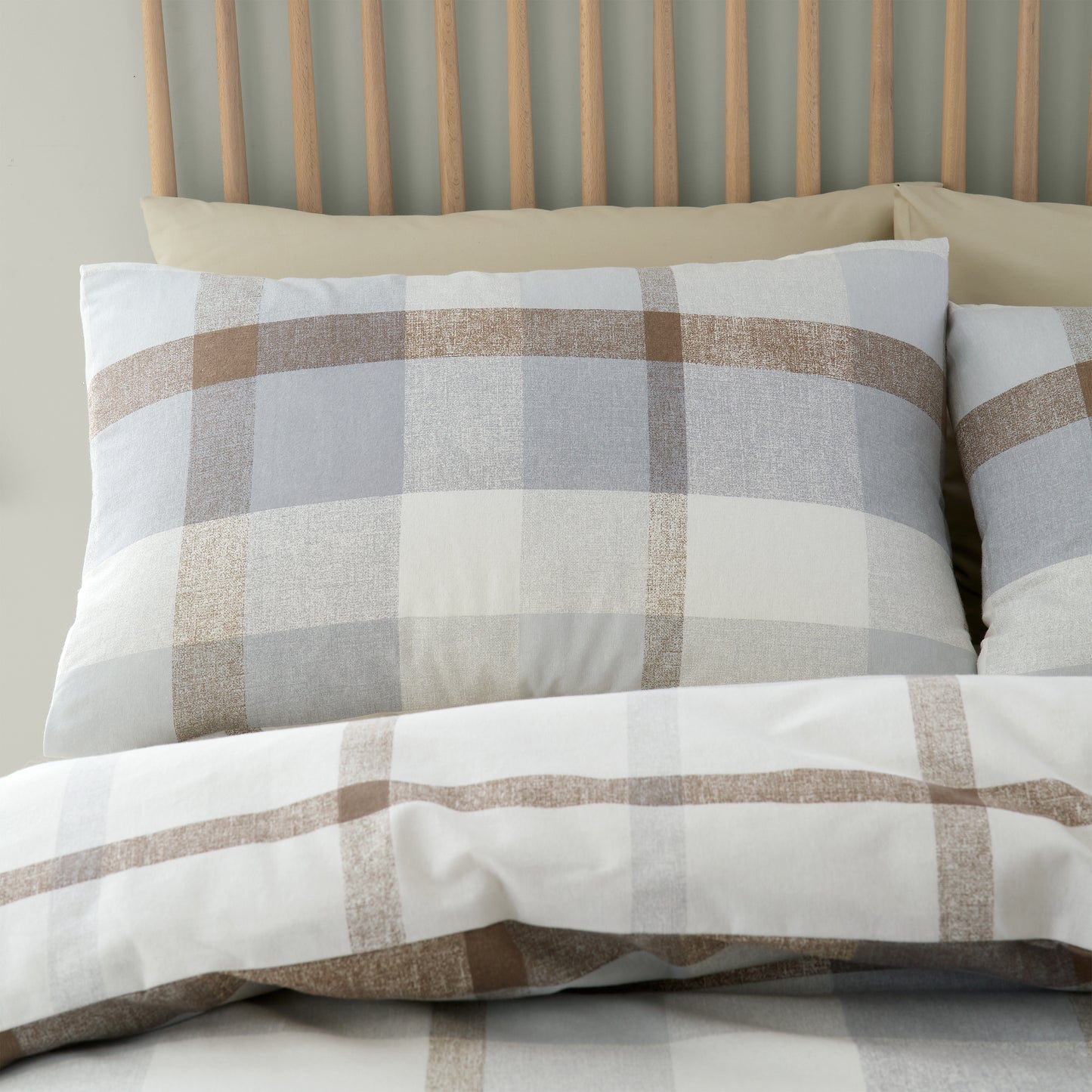 Catherine Lansfield Check Brushed Cotton Duvet Set