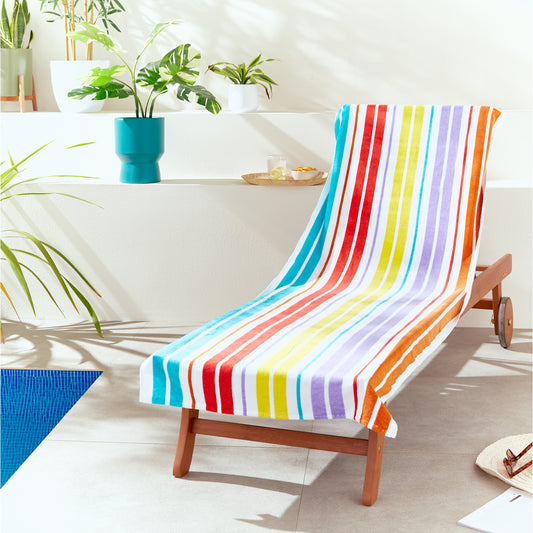 Catherine Lansfield - Rainbow Stripe Sun Lounger Towel