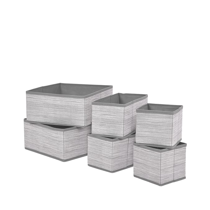 Fabric Box Organisers 6 Pack