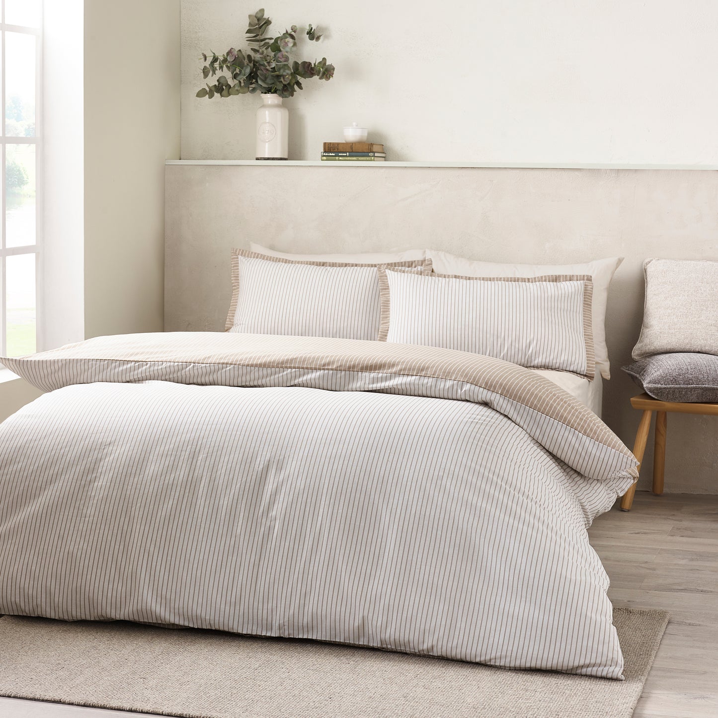 Catherine Lansfield Oxford Pinstripe Duvet Set