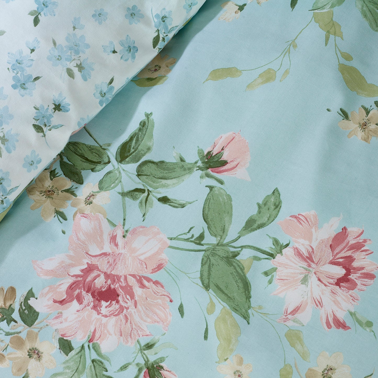 Catherine Lansfield Avebury Floral Duvet Set - Duck Egg
